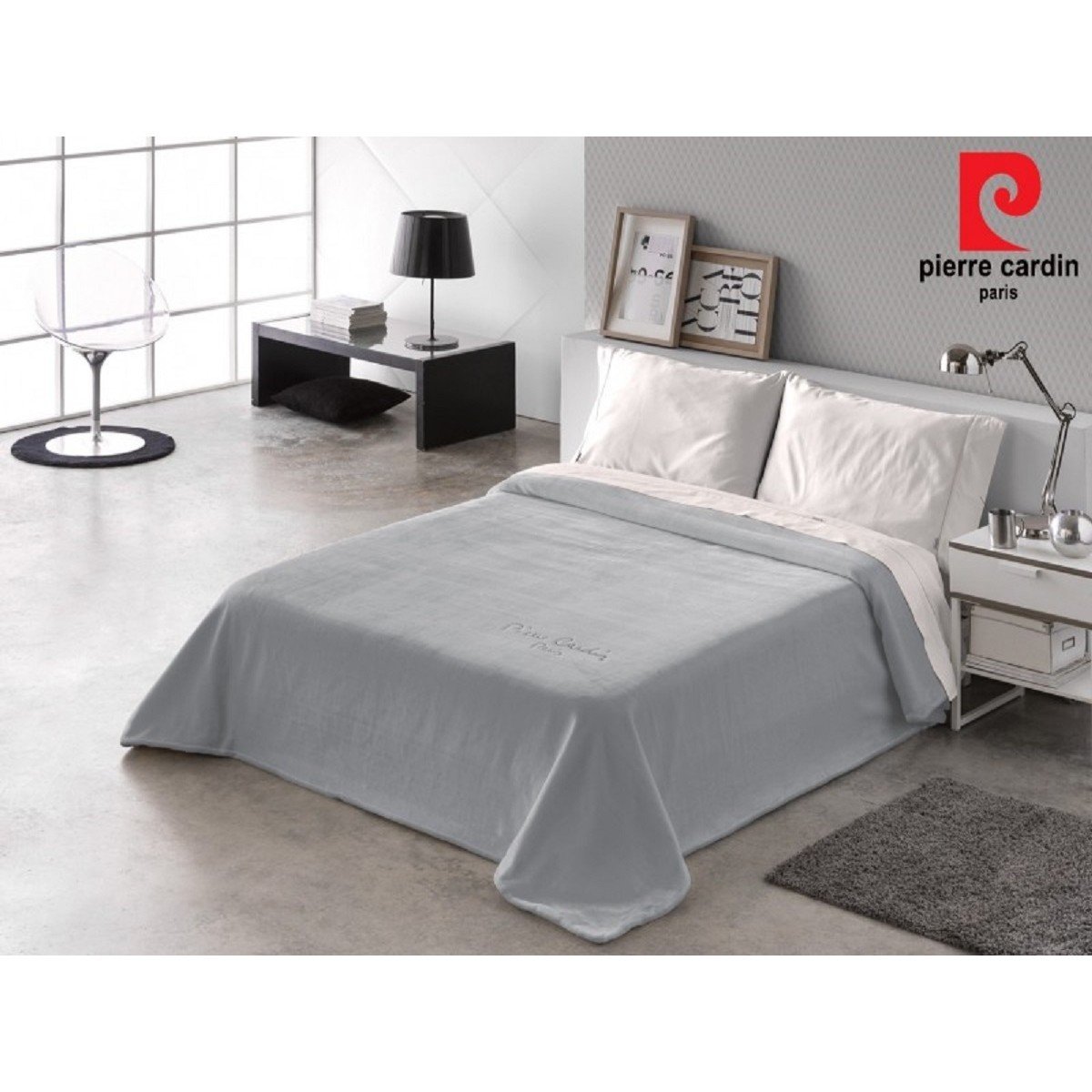 PIERRE_CARDIN_545_Gray_51-1200x1200 Κουβέρτα Βελουτέ Υπέρδιπλη 220×240 Pierre Cardin Nancy Ster 545 GREY(51) - Image 1