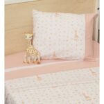 Σεντόνια κούνιας 3 τεμ 110x170 100% βαμβάκι κατωσέντονο με λάστιχο Design 502 Sophie La Girafe