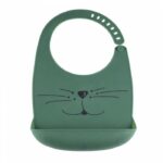 Σαλιάρα σιλικόνης Cat πράσινο της Trois Kilos Sept