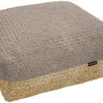 Πουφ Σκαμπό 65x65x30 Guy Laroche Maya Taupe Large Boho