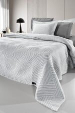 Κάλυμμα Κρεβατιού Υπέρδιπλο 245×260 Guy Laroche Lupo Grey-White