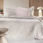 Κάλυμμα Κρεβατιού Ημίδιπλο 180×260 Guy Laroche Lupo Beige-White