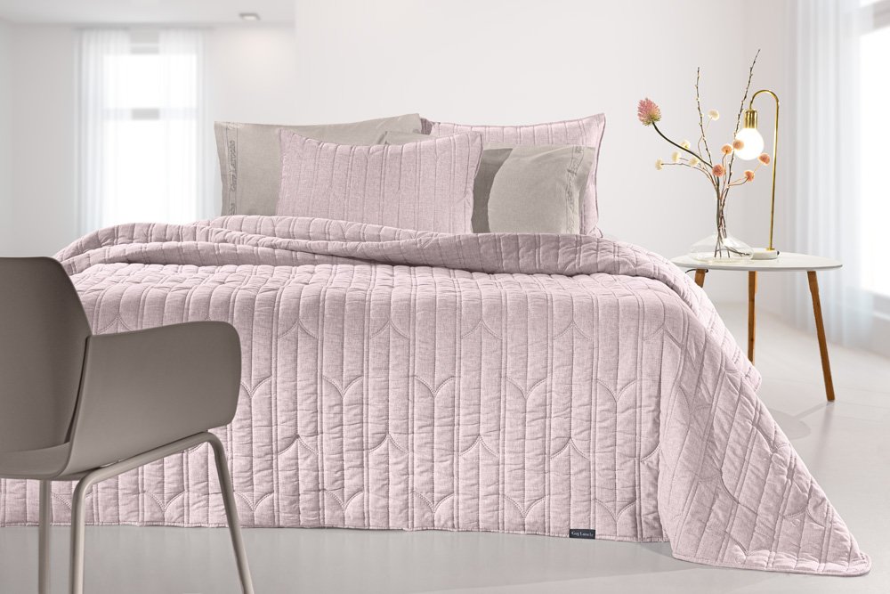 1114086125012 Σετ Κουβερλί 2 Τεμαχίων Ημίδιπλο 180×240 Guy Laroche Aurora Sepia - Image 1