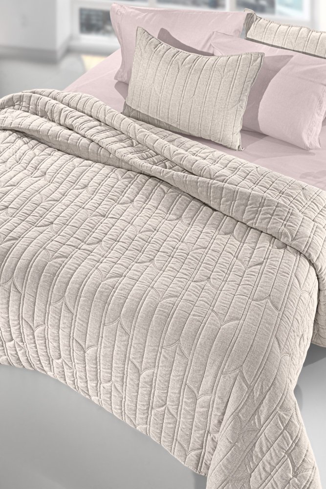 1114086125035 Σετ Κουβερλί King Size 2 Τεμαχίων 240×250 Guy Laroche Aurora Natural - Image 1