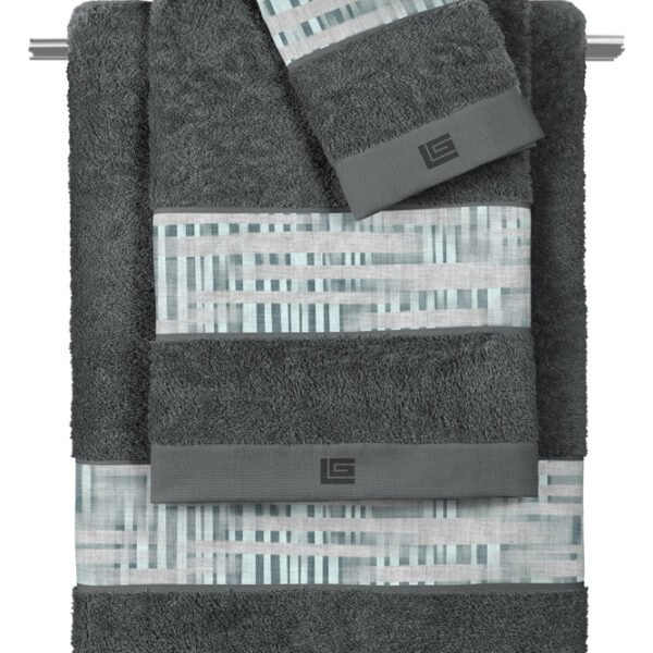Σετ Πετσέτες 3 Τεμαχίων Guy Laroche Cuba Cement-Anthracite