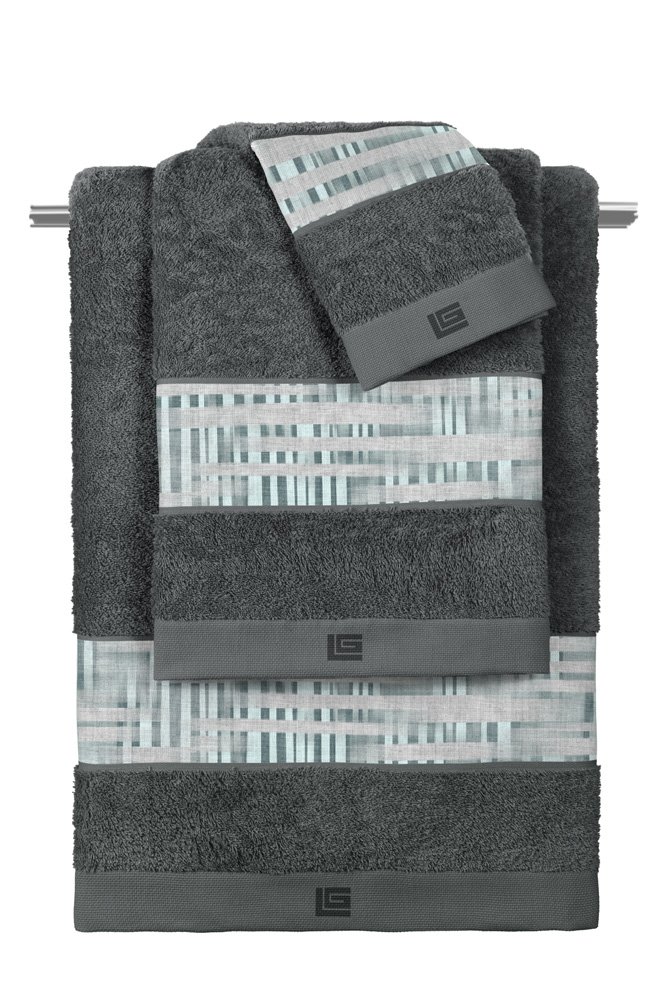 1122030125000 Σετ Πετσέτες 3 Τεμαχίων Guy Laroche Cuba Cement-Anthracite - Image 1