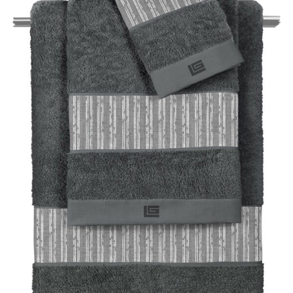 Σετ Πετσέτες 3 Τεμαχίων Guy Laroche Tudor Grey-Anthracite