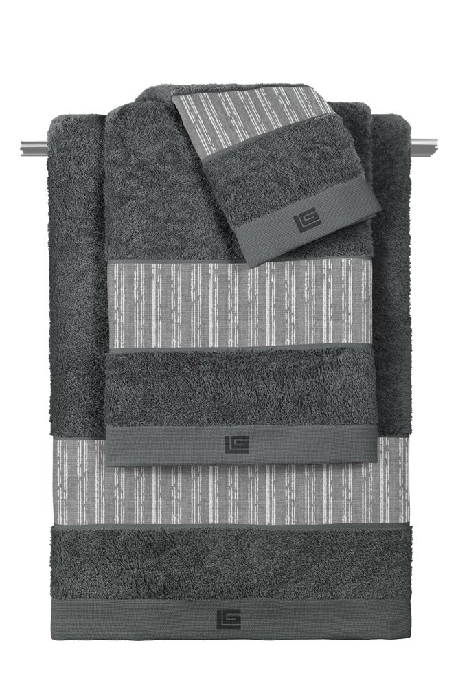 1122030125001 Σετ Πετσέτες 3 Τεμαχίων Guy Laroche Tudor Grey-Anthracite - Image 1