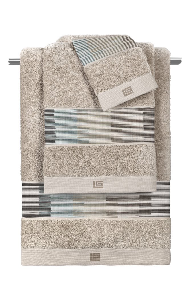 1122030125002 Σετ Πετσέτες 3 Τεμαχίων Guy Laroche Lorenzo Mocca-Natural - Image 1