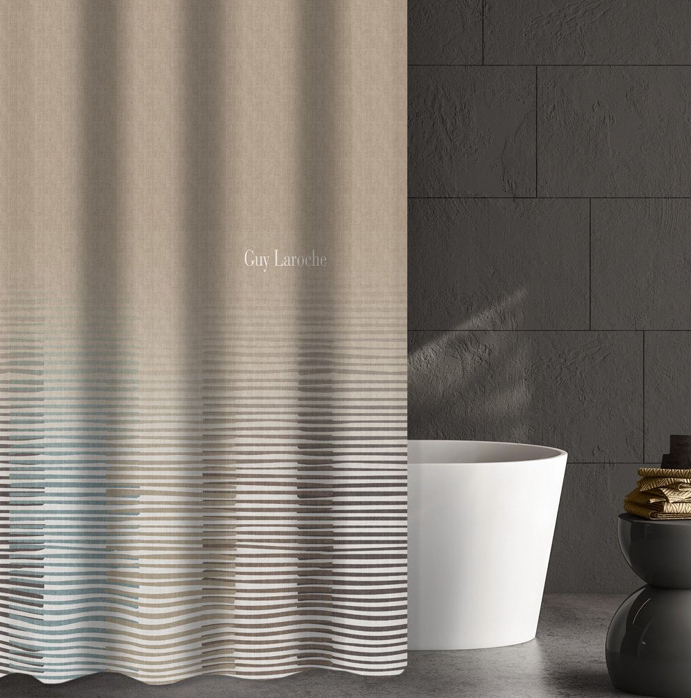 1128030125005 Κουρτίνα Μπάνιου 180×185 Αδιάβροχη Guy Laroche Lorenzo Mocca - Image 1