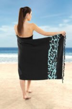 Πετσέτα Θαλάσσης 90×170 Guy Laroche Pestemal 24 Black