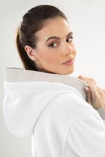 Μπουρνούζι Μακρύ Με Κουκούλα Guy Laroche Monogram White - Image 3