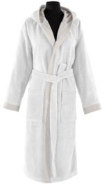 Μπουρνούζι Μακρύ Με Κουκούλα Guy Laroche Monogram White