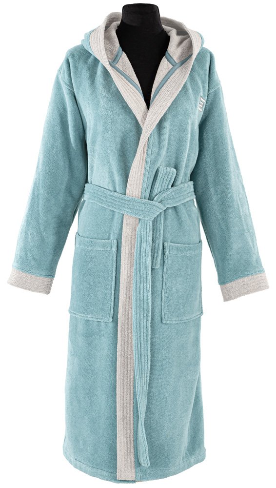 1131090212501_5 Μπουρνούζι Μακρύ Με Κουκούλα Guy Laroche Monogram Ocean - Image 1