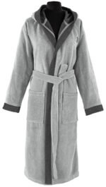 Μπουρνούζι Μακρύ Με Κουκούλα Guy Laroche Monogram Smoke