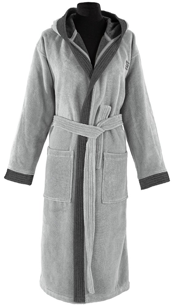 1131090212503_5 Μπουρνούζι Μακρύ Με Κουκούλα Guy Laroche Monogram Smoke - Image 1