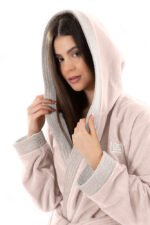 Μπουρνούζι Μακρύ Με Κουκούλα Guy Laroche Monogram Pudra - Image 5