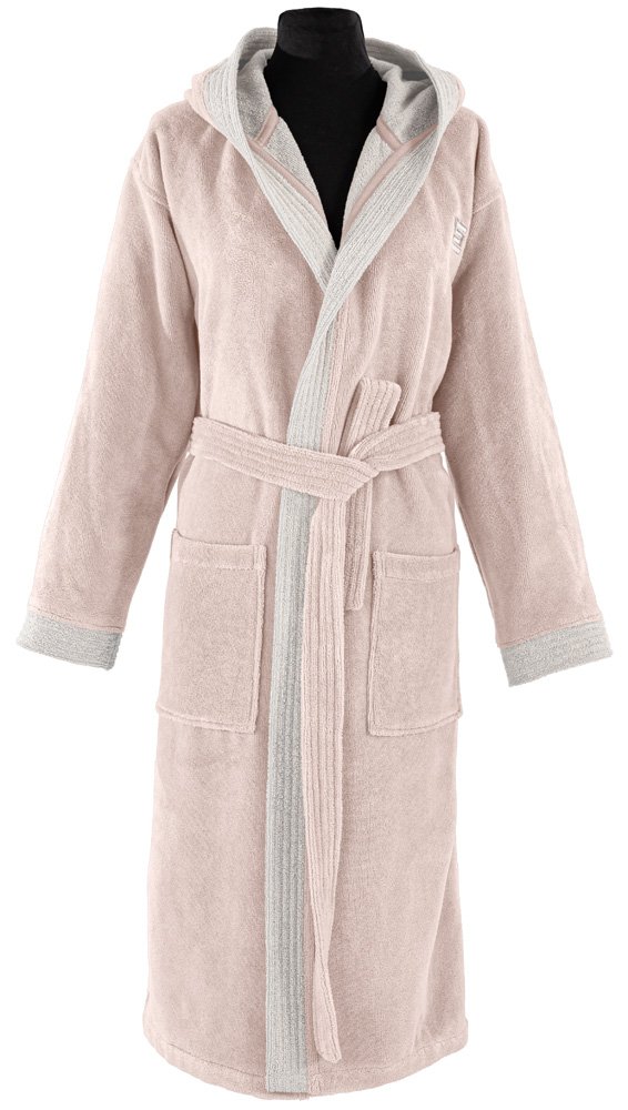 1131090212504_5 Μπουρνούζι Μακρύ Με Κουκούλα Guy Laroche Monogram Pudra - Image 1