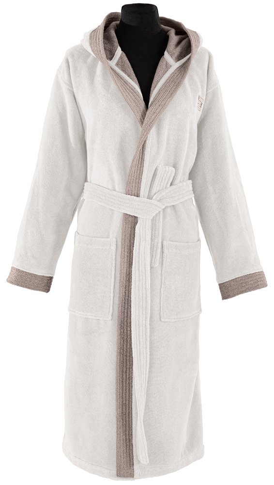 1131090212505_5 Μπουρνούζι Μακρύ Με Κουκούλα Guy Laroche Monogram Perla - Image 1