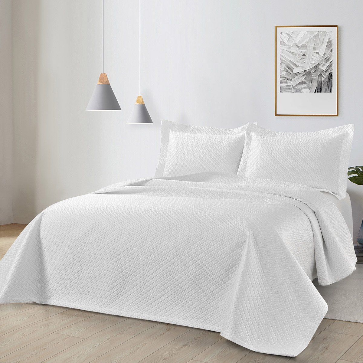12322 Beauty Home Σετ κουβερλί υπέρδιπλο Amelia Art 12322 230x250 Λευκό - Image 1