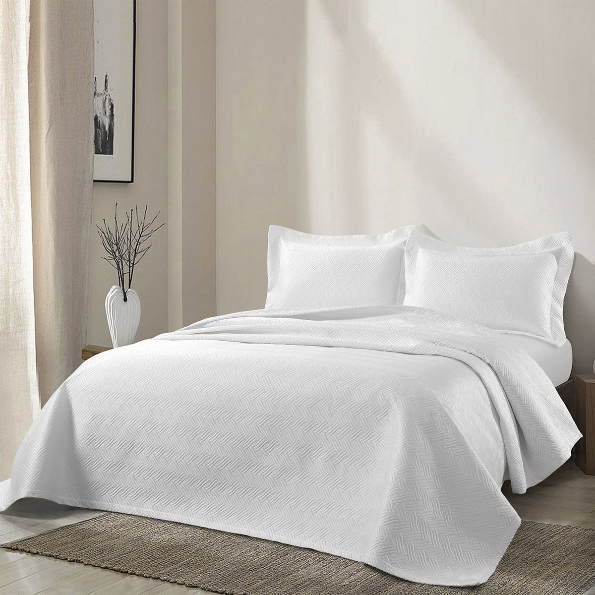 12323 Beauty Home Σετ κουβερλί υπέρδιπλο Aeva Art 12323 230x250 Λευκό - Image 1