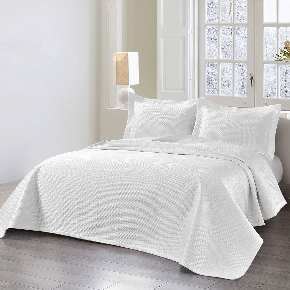 12324 Beauty Home Σετ κουβερλί υπέρδιπλο Alisa Art 12324 230x250 Λευκό - Image 1