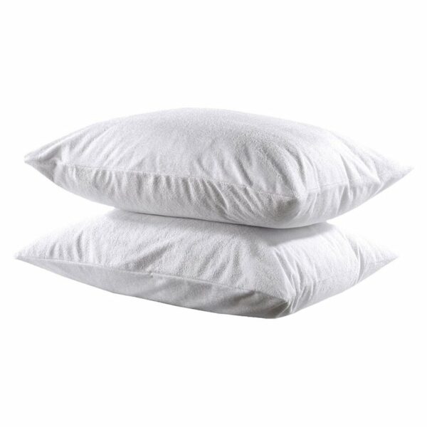 Beauty Home Ζεύγος ζέρσει αδιάβροχες προστατευτικές μαξιλαροθήκες 50x70 Λευκό