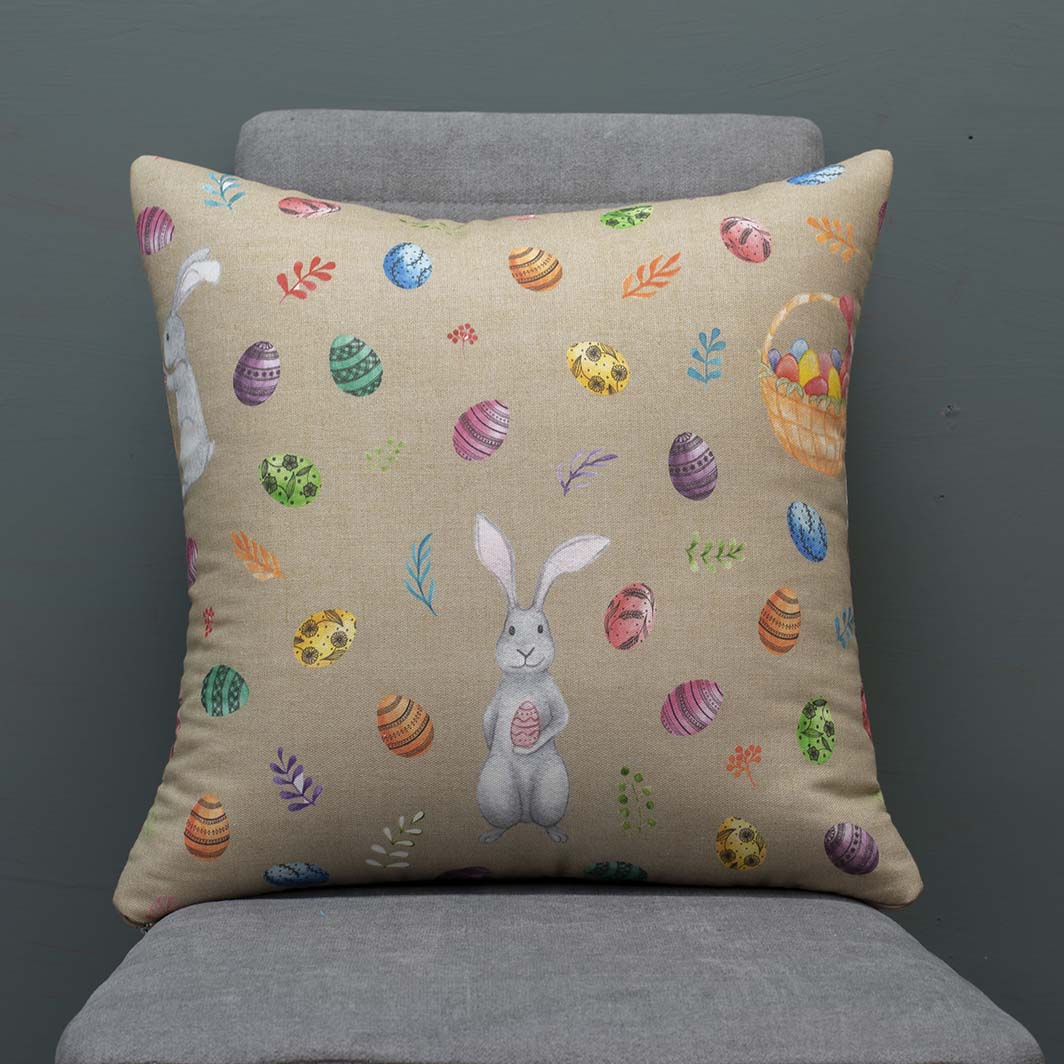 Happy-Rabi Πασχαλινή Μαξιλαροθήκη 45x45 Cotone | Hapi Rabi - Image 1