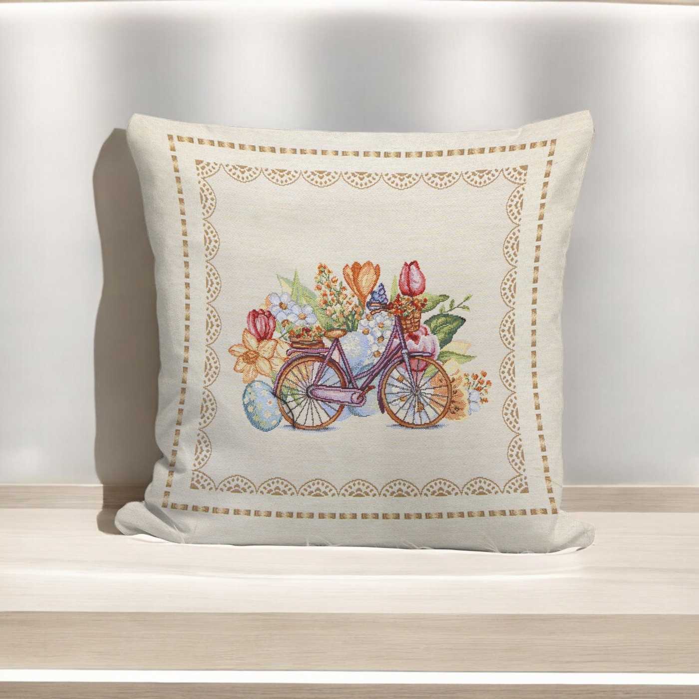 Μαξιλάρι-tulips-C Πασχαλινή Μαξιλαροθήκη 45x45 Cotone | Tulips C - Image 1