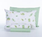 Σετ Σεντόνια Μονά Παιδικά 170×260 Nef Nef Cute Reptiles White-Green - Image 3