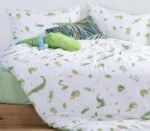 Σετ Σεντόνια Μονά Παιδικά 170×260 Nef Nef Cute Reptiles White-Green - Image 4