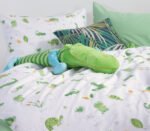 Σετ Σεντόνια Μονά Παιδικά 170×260 Nef Nef Cute Reptiles White-Green - Image 5