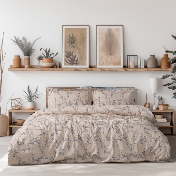 Beauty Home Σετ παπλωματοθήκη υπέρδιπλη Art 12210 Anastasia 100% Βαμβακοσατέν 300tc 230x250 Μπεζ