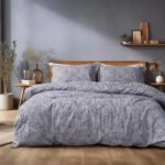 Beauty Home Σετ παπλωματοθήκη υπέρδιπλη Art 12212 Jasmine 100% Βαμβακοσατέν 300tc 230x250 Γκρι