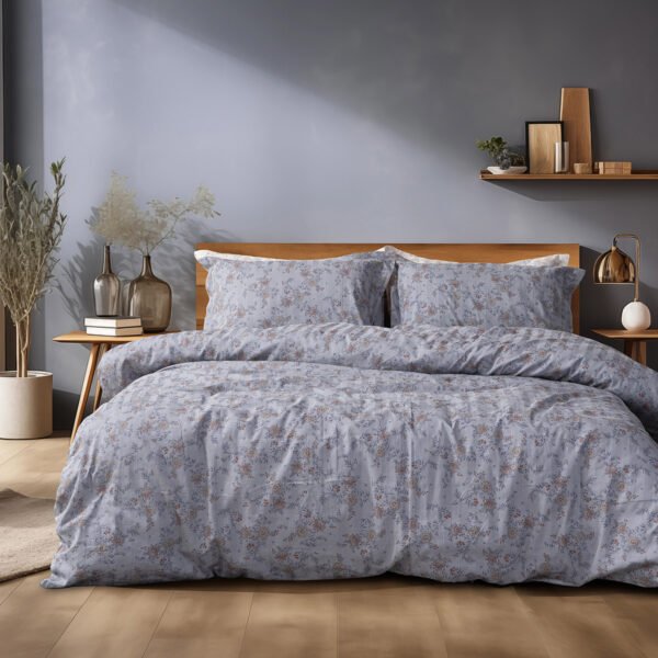 Beauty Home Σετ σεντόνια υπέρδιπλα Art 12212 Jasmine 100% Βαμβακοσατέν 300tc 240x270 Γκρι