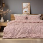 Beauty Home Σετ κουβερλί υπέρδιπλο Art 12214 Flora 100% Βαμβακοσατέν 300tc 220x240 Σομόν