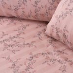 Beauty Home Σετ σεντόνια υπέρδιπλα με λάστιχο Art 12214 Flora 100% Βαμβακοσατέν 300tc 170x200+30 Σομόν - Image 2