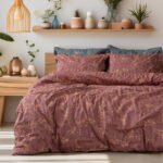 Beauty Home Σετ κουβερλί υπέρδιπλο Art 12210 Indra 100% Βαμβακοσατέν 300tc 220x240 Σάπιο μήλο