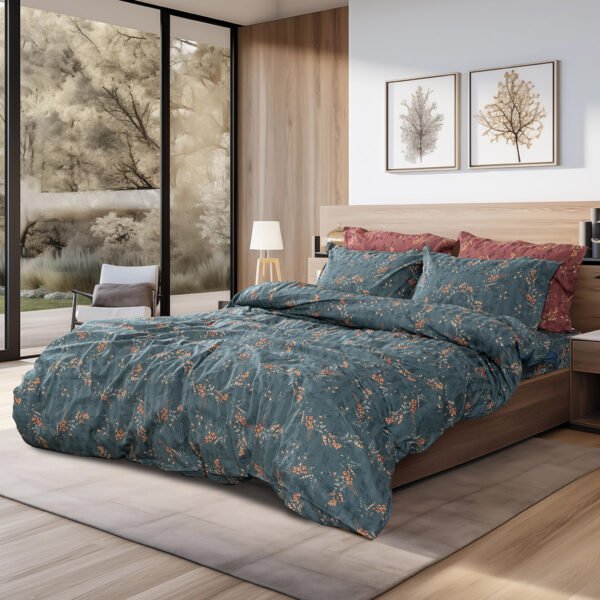 Beauty Home Σετ πάπλωμα υπέρδιπλο Art 12217 Gemini 100% Βαμβακοσατέν 300tc 220x240 Κυπαρισσί