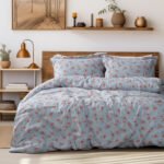 Beauty Home Σετ κουβερλί υπέρδιπλο Art 12219 Ivy 100% Βαμβακοσατέν 300tc 220x240 Γκρι