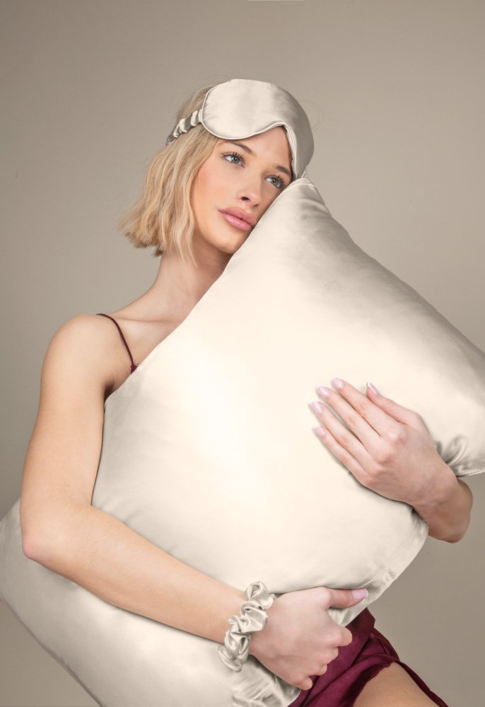 1817086224006 Μεταξωτή Μαξιλαροθήκη 50x70 Beauty Sleep Feel And Touch Champagne - Image 1