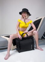 Τσάντα Ώμου 40x35x20 Shoulder Beach Bag Feel And Touch Caribbean Black