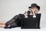 Τσάντα Ώμου 40x35x20 Shoulder Beach Bag Feel And Touch Caribbean Black-Ammos - Image 2