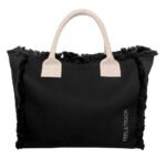 Τσάντα Ώμου 40x35x20 Shoulder Beach Bag Feel And Touch Caribbean Black-Ammos - Image 3