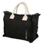 Τσάντα Ώμου 40x35x20 Shoulder Beach Bag Feel And Touch Caribbean Black-Ammos - Image 4
