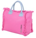 Τσάντα Ώμου 40x35x20 Shoulder Beach Bag Feel And Touch Caribbean Pink-Ciel - Image 3