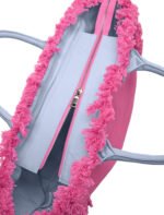 Τσάντα Ώμου 40x35x20 Shoulder Beach Bag Feel And Touch Caribbean Pink-Ciel - Image 7