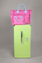 Τσάντα Χειρός 26x24x16 Hand Beach Bag Feel And Touch Caribbean Pink-Ciel - Image 2