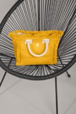 Τσάντα Χειρός 26x24x16 Hand Beach Bag Feel And Touch Caribbean Mustard-Ammos - Image 4