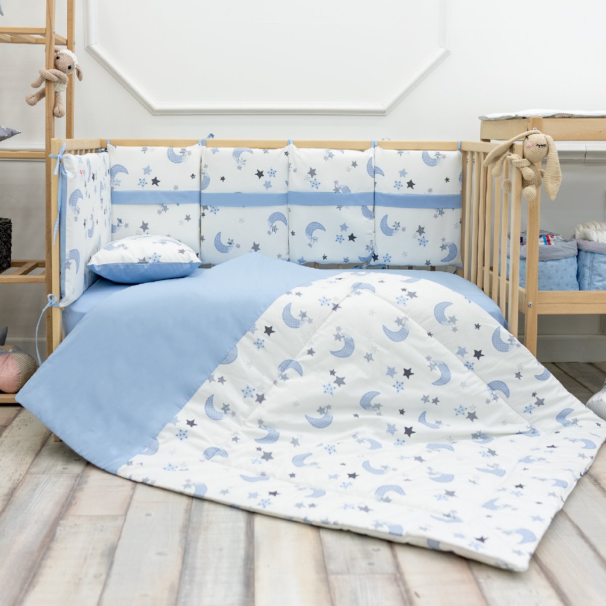 2950-500 Σετ προίκας Κούνιας 8 τεμαχίων Abo Sky - Image 1